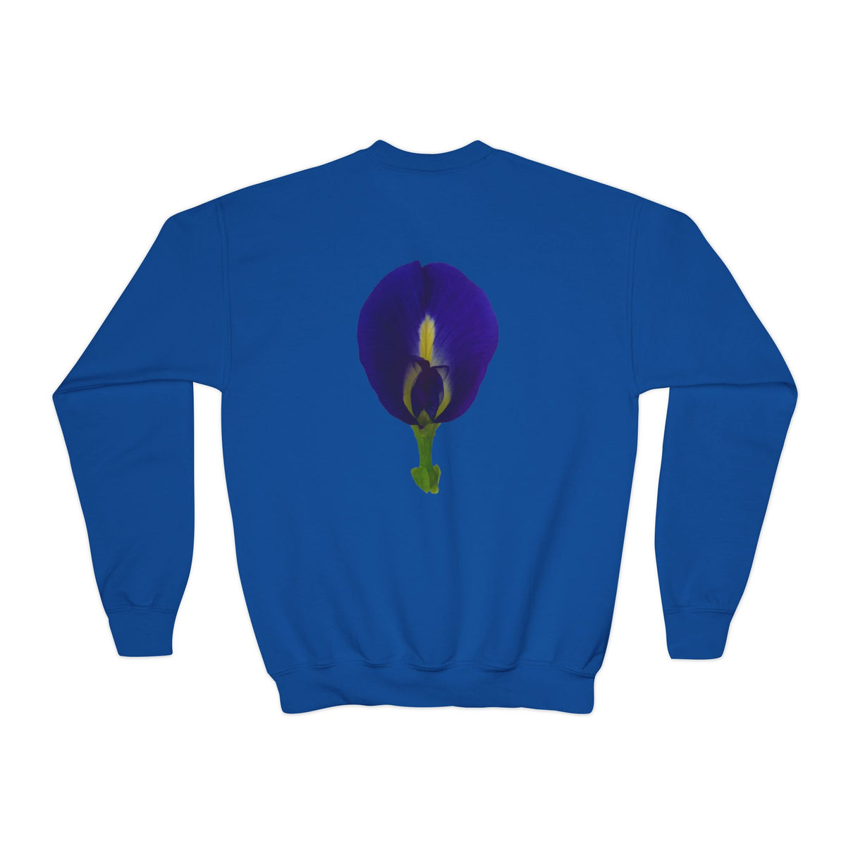 Butterfly Pea Youth Crewneck Sweatshirt | Original Photography