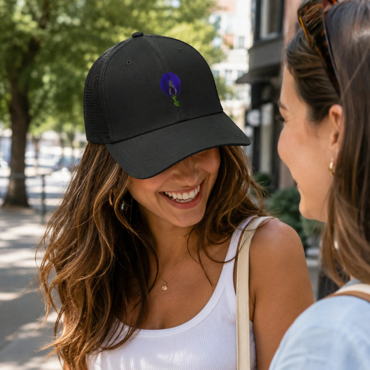 Original Butterfly Pea Flower Photography Trucker Hat | Snapback Cap