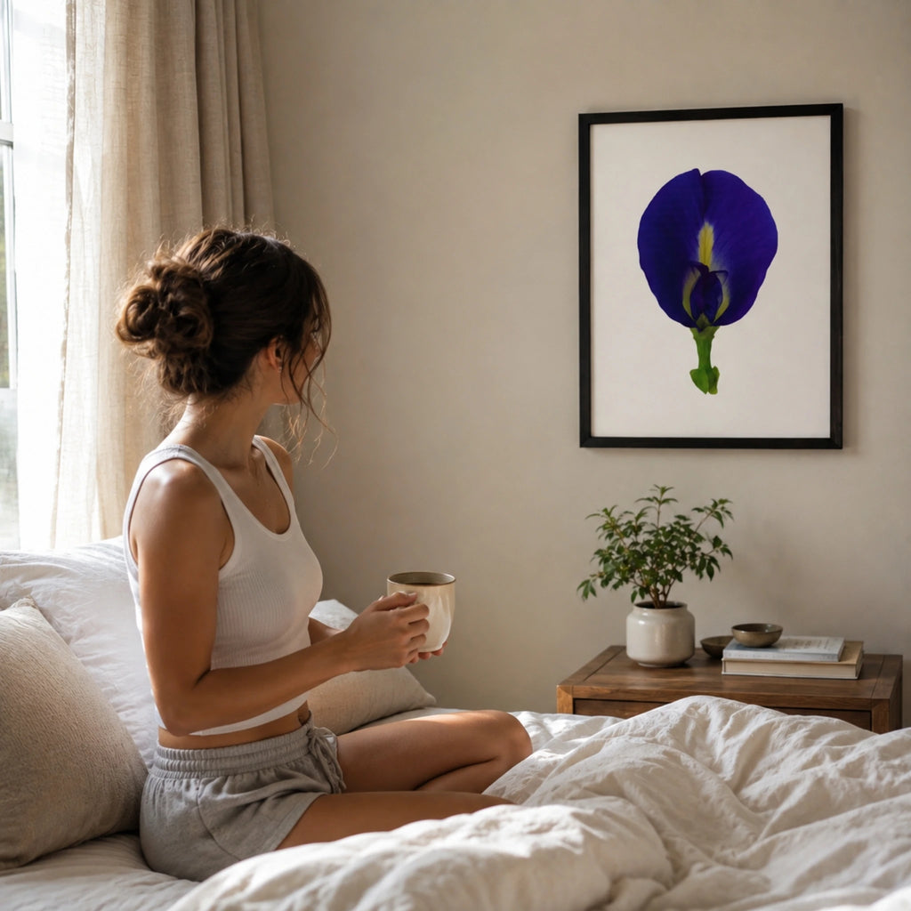 Original Butterfly Pea Flower Framed Canvas Wall Art