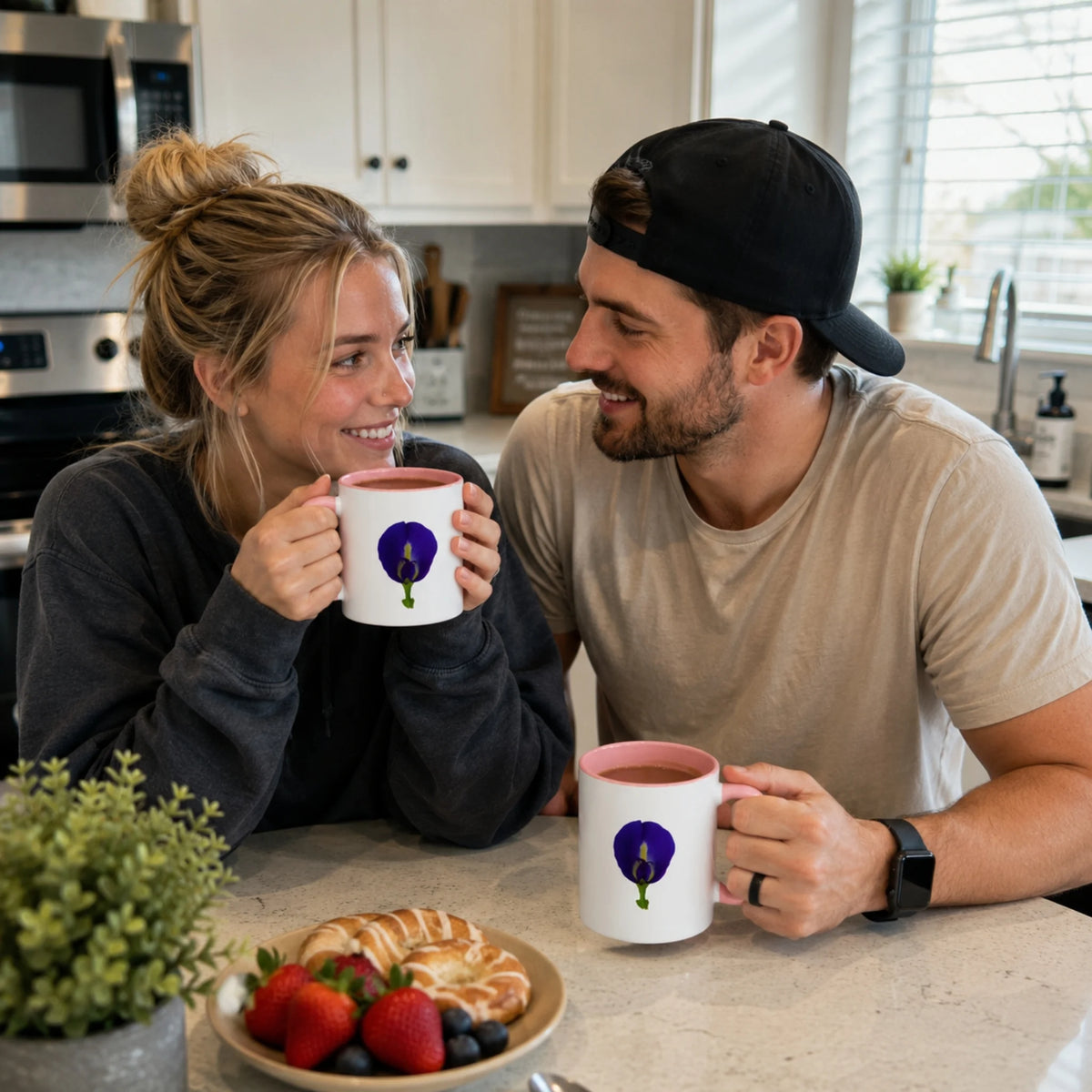 Original Butterfly Pea Flower Ceramic Tea and Coffee Mug (11/15 oz)