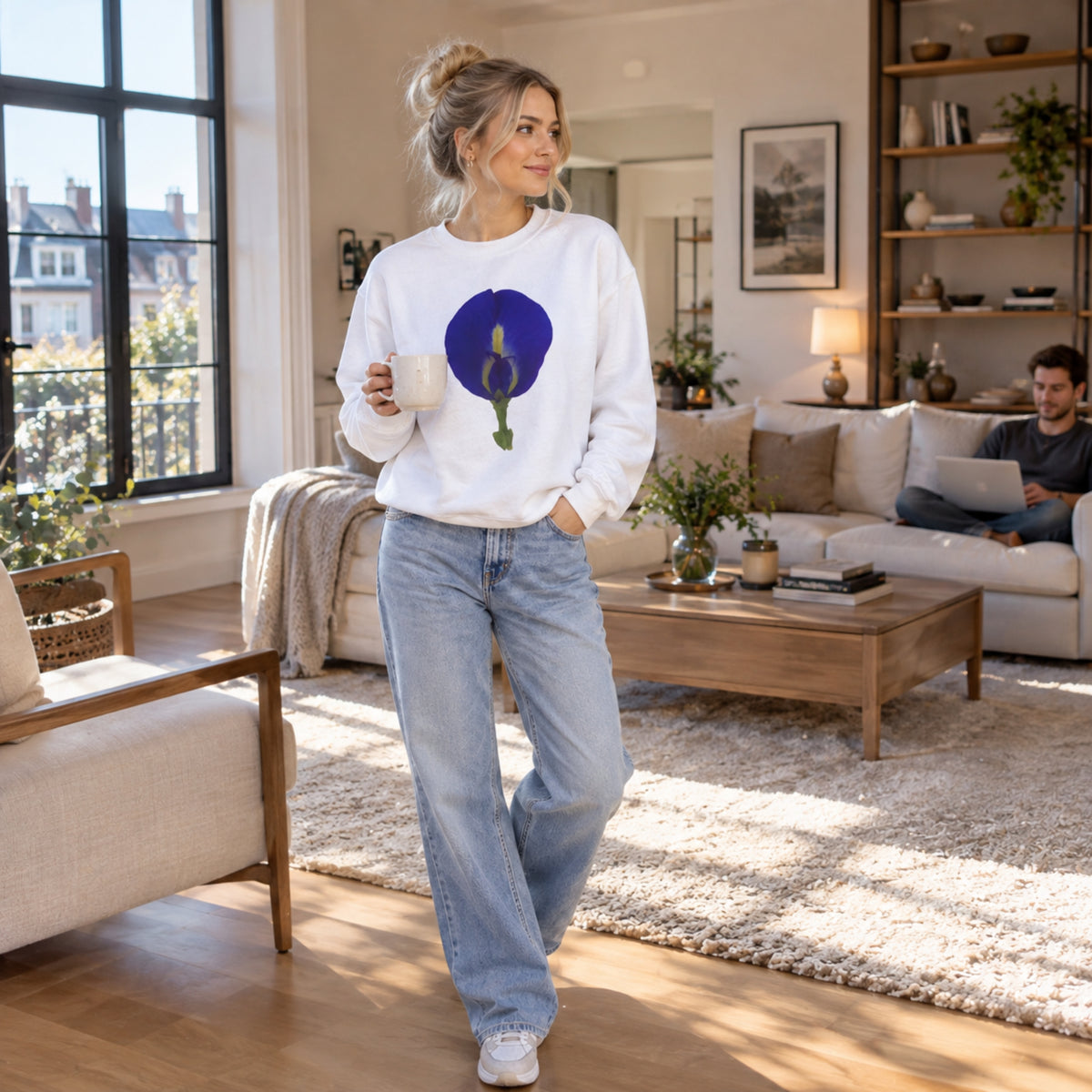 Original Butterfly Pea Flower Unisex Crewneck Sweatshirt