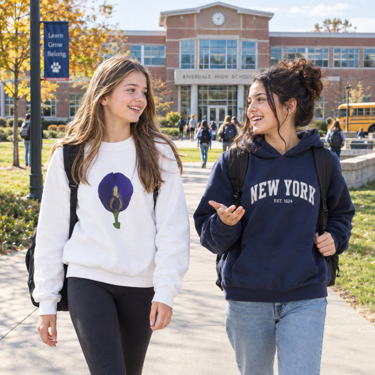 Butterfly Pea Youth Crewneck Sweatshirt | Original Photography
