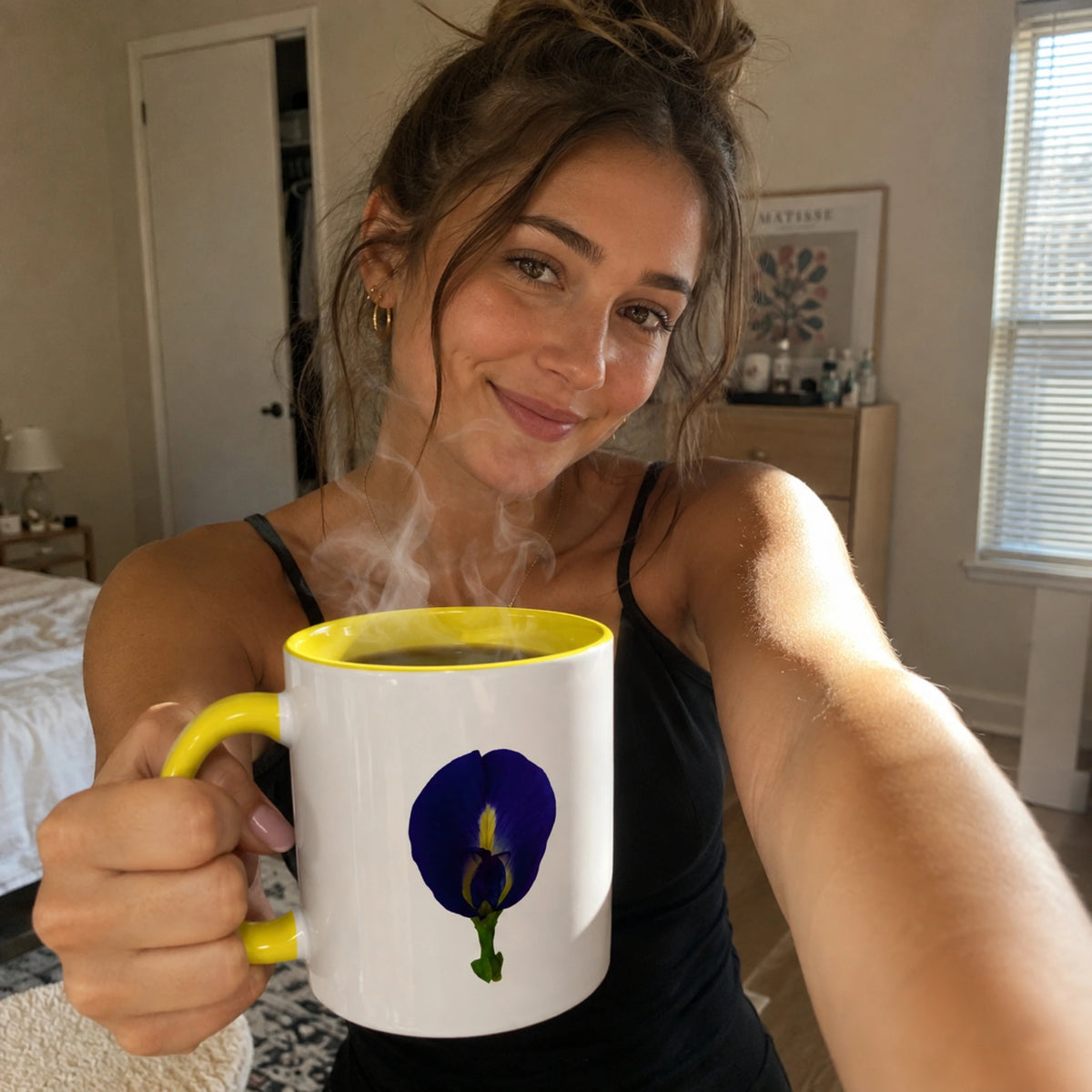 Original Butterfly Pea Flower Ceramic Tea and Coffee Mug (11/15 oz)