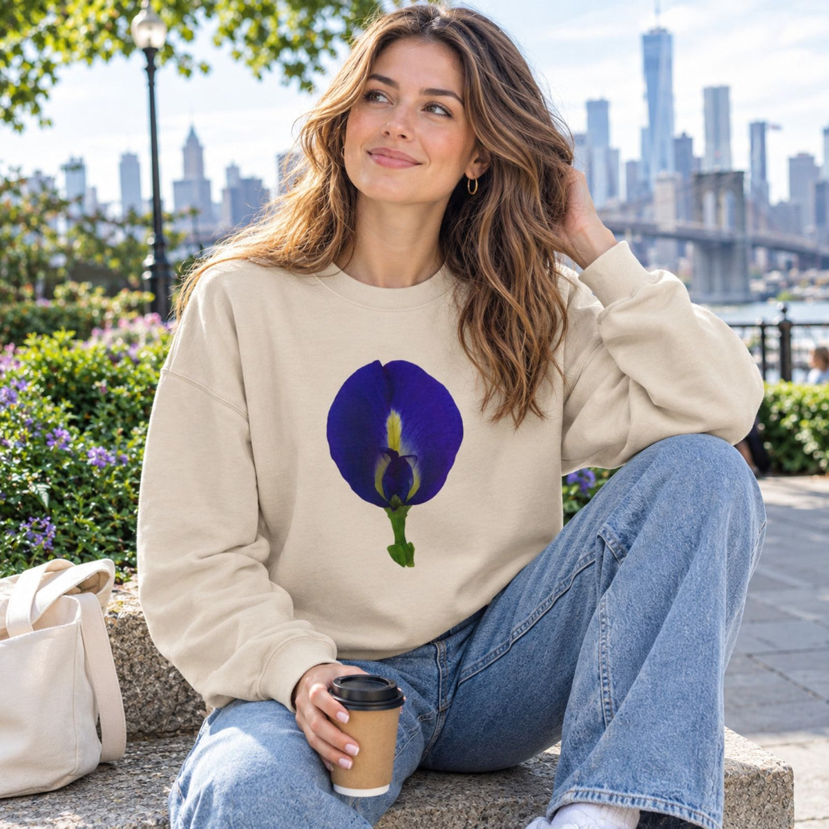 Original Butterfly Pea Flower Unisex Crewneck Sweatshirt