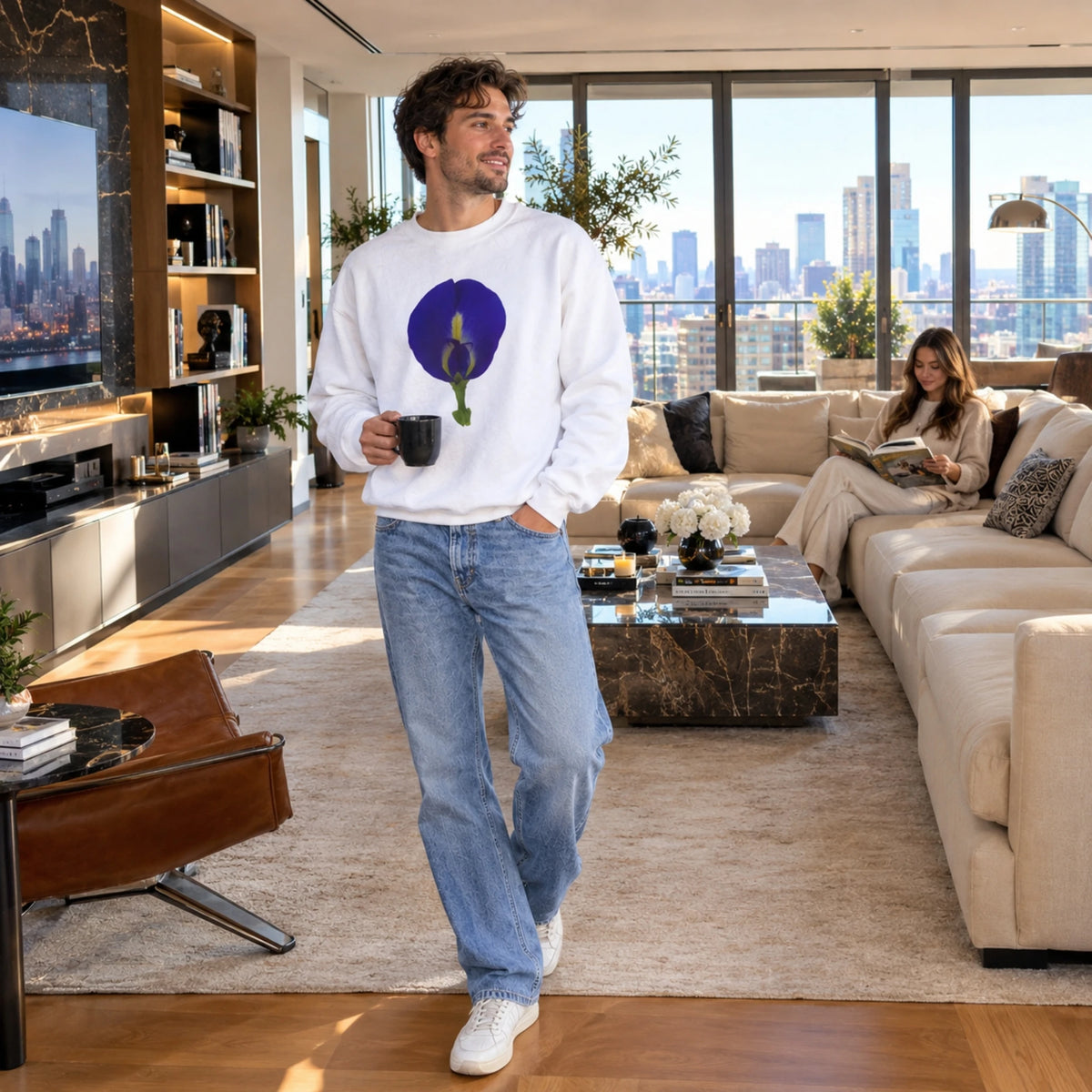 Original Butterfly Pea Flower Unisex Crewneck Sweatshirt