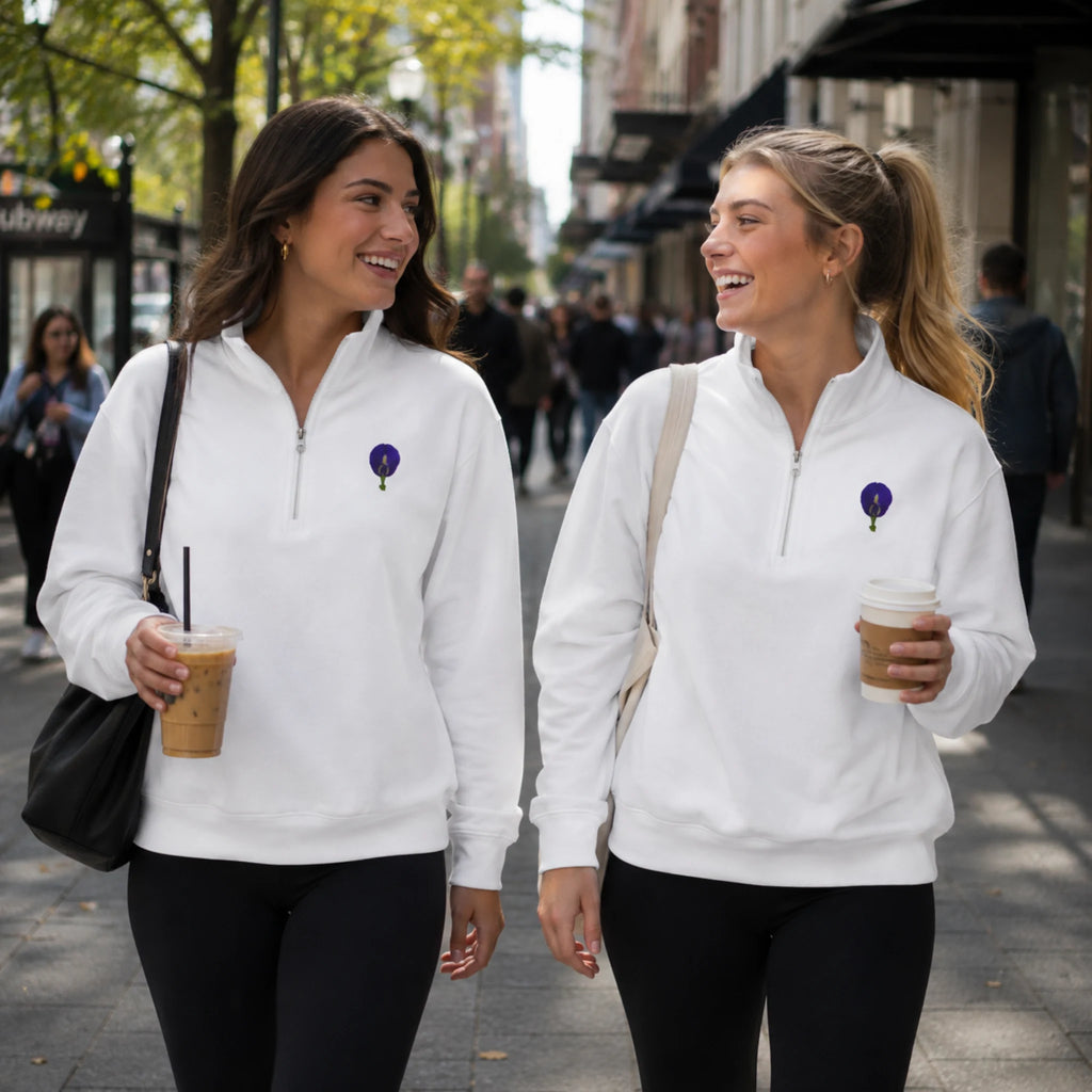 Original Butterfly Pea Flower Quarter-Zip Pullover